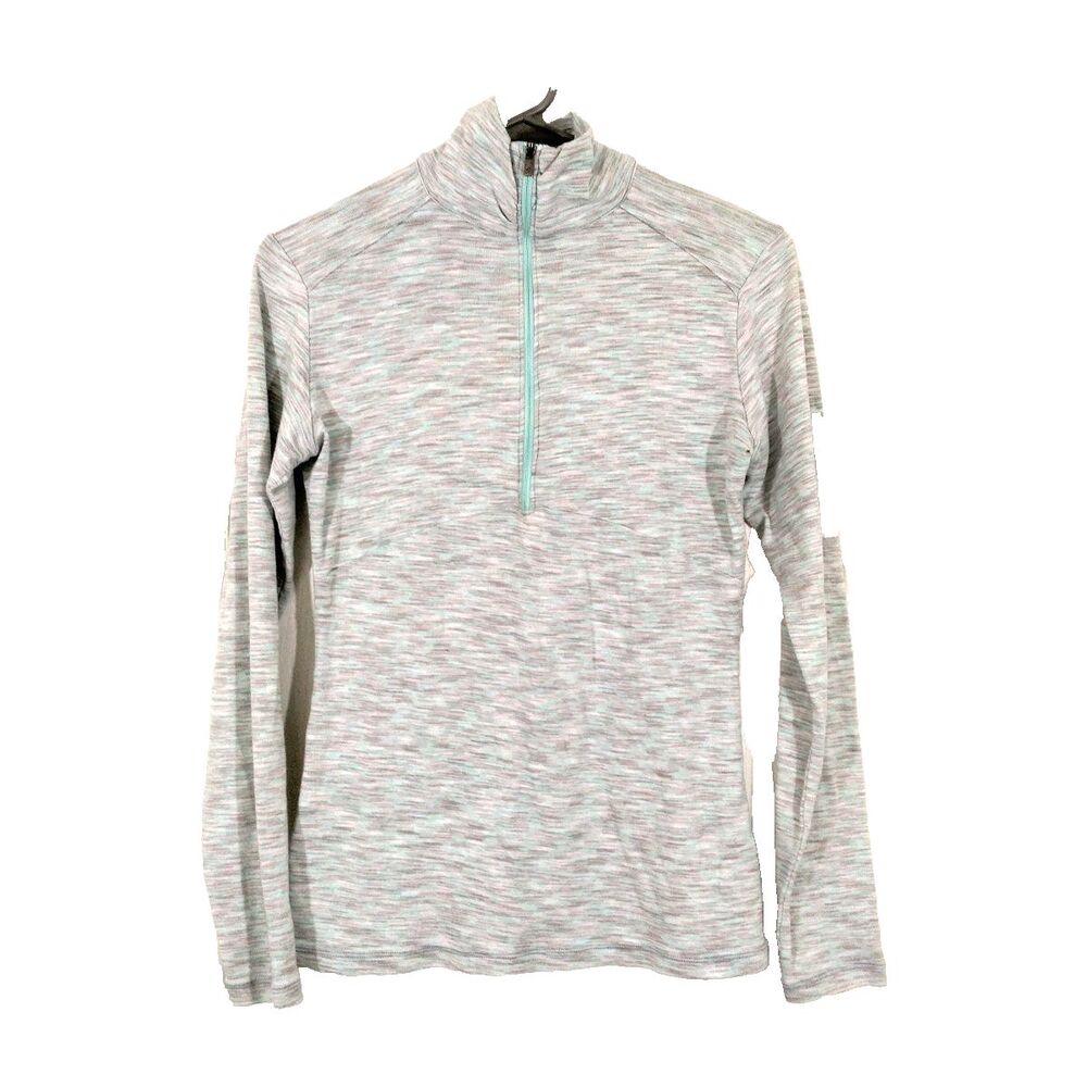 Columbia Women Med Gray Athletic Top Quarter Sip Pullover Long Sleeve